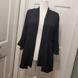 Soft Surroundings Semi-Sheer Black Kimono Ligbtweight Piece Size XL, Evening